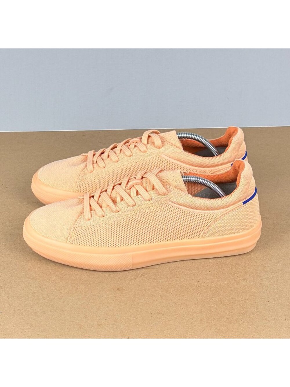 Rothy's Lace Up Sneakers Womens 9 Peach (Light Orange) Breathable Low Top